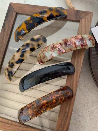 5个/1个新款复古豹纹发夹弹簧夹彩色醋酸纤维发夹女士优雅精致发卡发饰礼品