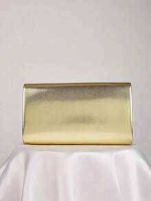European And American Fashionable Simple Dinner Clutch Bag, Made Of High-Quality PU, Elegantly Designed For Noble Women, Single Chain Shoulder Bag And Crossbody Bag, Essential Wedding Items,Perfectly Matching With Graduation Dress, Prom Dresses, Perfectly Matching With Bridal Party, Best Choice Elegant Bag For Bridal Shower - 金色 - 查看 7