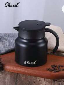shoxil 1pc 800ml/27oz Insulated Thermal Coffee Carafe, Stainless Steel Double Walled Vacuum Coffee , Hot Water, Tea, Hot Beverage Dispenser, Thermal Teapot With Removable Tea Infuser - Teapot - View 4