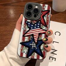 Una funda para teléfono con la bandera estadounidense, patrón de estrellas y rayas, una funda de protección personalizada elegante y clásica, una carcasa de TPU suave, textura mate para mejorar el agarre, un diseño artístico único del conjunto de fundas de protección para smartphone, diseño a prueba de golpes y caídas, resistente a las manchas y duradera, adecuada para  17/17 Pro/17 Pro Max/17 Air/ 16/16 Pro/16 Pro Max/16 Plus/ 15/15 Pro Max/15 Pro/15 Plus/ 14/14 Pro/14 Plus/14 Pro Max/ 13/13 Pro/13 Pro Max/12/12 Pro/12 Pro Max/11/11 Pro/11 Pro Max/XR/X/XS/XS Max. Es el regalo de cumpleaños perfecto para novias, novios, esposos, esposas, amigos o para uno mismo, innovador y a la moda, adecuado tanto para hombres - Negro 2657 - Ver 10