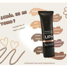 Maquillaje Liquido Up+, FPS 15, con acabado mate, de larga duración y cobertura construible. A PRUEBA DE AGUA Y SUDOR. acabado profecional y duradero. - Light - Ver 6