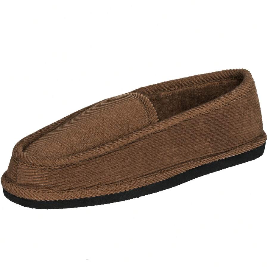 Men's House Slippers Memory Foam Moccasin Slippers Comfy Indoor Outdoor House Shoes Bedroom Soft Plush Warm Lining House Slippers - 棕色 - 查看 1