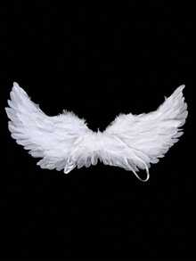 1件装派对燕子白色天使羽毛翅膀魔杖角色扮演弹力带婚礼生日万圣节圣诞节 - 白色 - 查看 2