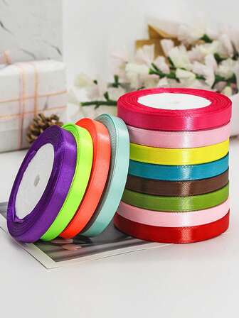 1 pieza de cinta de satén hecha a mano, adecuada para envolver regalos, decoración de bodas, lazos para fiestas, bolsas para globos y proyectos artísticos festivos, cinta de seda, cinta navideña, cinta para ramos de boda, cinta, suministros para envolver regalos, decoraciones para fiestas, cintas festivas, cintas decorativas, cintas duraderas, cintas premium, kit para hacer lazos, cinta multiusos, entusiastas del DIY, compradores navideños