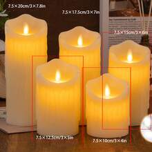 LED 大号塑料蜡烛，单支闪烁无焰蜡烛，户外防水无焰蜡烛，电池供电 LED 闪烁柱状蜡烛，长效塑料婚礼蜡烛，桌烛灯，万圣节、圣诞节、生日派对、节日、家居装饰 - 多色 - 查看 16