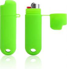 2pcs Waterproof Lighter Cover Holder, Lighters Sleeve Type J6 Outdoor Anti-Drop Protective Lid Lighters, Silicone Protector Sleeve Pack Compatible With Accessories (Light Green) - 淺綠色 - 查看 9