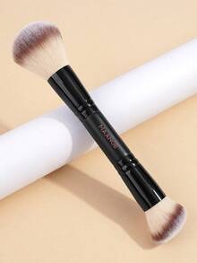 MAANGE 1 Stück professionelle ultra-weiche Doppelkopf Gesichts-Make-up Pinsel, geeignet für Foundation Pinsel, Lose Puder Pinsel, Concealer Pinsel, Highlighter Pinsel, Make-up Pinsel Werkzeug, für Flüssig-, Creme- und Puderprodukte - Polieren, Vermischen und Gesichtspinsel, mit weichen Fasern und sanft zur Haut, für Reise-Make-up-Pinsel, für tägliches Make-up im Gesicht, Geschenk für Frauen & Mädchen - Schwarz - Übersicht 3