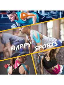 5cm*5m Cinta Kinesiológica Deportiva Elástica Rodillera Alivio del Dolor Muscular Cinta para Rodilla Fitness Correr Tenis Natación Fútbol - Multicolor - Ver 6