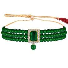 Choker Necklace Earrings Wedding Bollywood Party Jewelry Set For Women - Xanh lá cây 2 - Xem 1