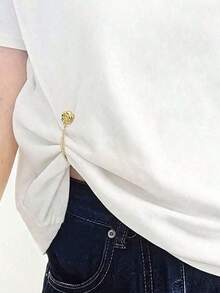 4件/套 可调节磁性山茶花袖口夹 - 合金材质，可拆卸下摆夹，适用于T恤、裤子，以及调节过长的连衣裙袖子