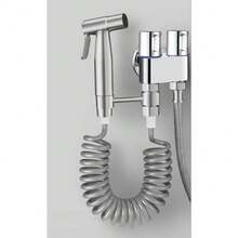 Handheld Toilet Bidet Sprayer Bathroom Handheld Bidet Set Toilet Self-Cleaning Shower Head Onelet Two Outlets Angle Valve Tap Black Bathroom Accessories Bathroom Tools