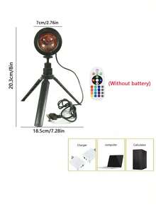 Sunset Projection Lamp, RGB Sunset Lamp, Romantic Visual Atmosphere Light, USB Powered Remote Control LED Projector Floor Lamp, Suitable For Photography, Selfie, Live Streaming, Living Room & Bedroom Decor - Multi-color light - View 10