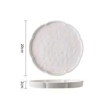 8-Inch Shallow Ceramic Dish, Matte White, Suitable For Steak, Minimalist And Elegant Design - Multicolor - View 2