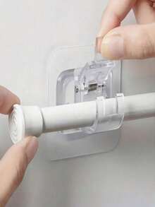 2/8 件装粘性窗帘杆支架，免钻孔杆支架，透明杆支架挂钩，墙面粘性夹，淋浴杆支架，耐用防水，适用于浴室、厨房、衣柜收纳，家居必备。宿舍和酒店是旅行的必备品，也是生日、周年纪念日、情人节、圣诞节、万圣节、教师节、毕业典礼、返校、感恩节惊喜的完美之选。 - 無色 - 查看 2