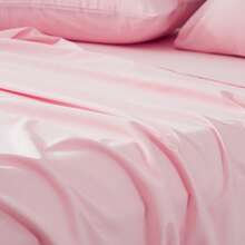 3/4 Pieces Sheet Set, Cooling Sheets For 3 Pieces Twin Sheet Set With Pillowcase, Full/Queen/King Size Bed Set With 4Pieces, Derived From Microfiber, Breathable & Soft, Deep Pocket Up To 16", Hotel Luxury Silky Bedding For Hot Sleepers - 粉色 - 查看 6