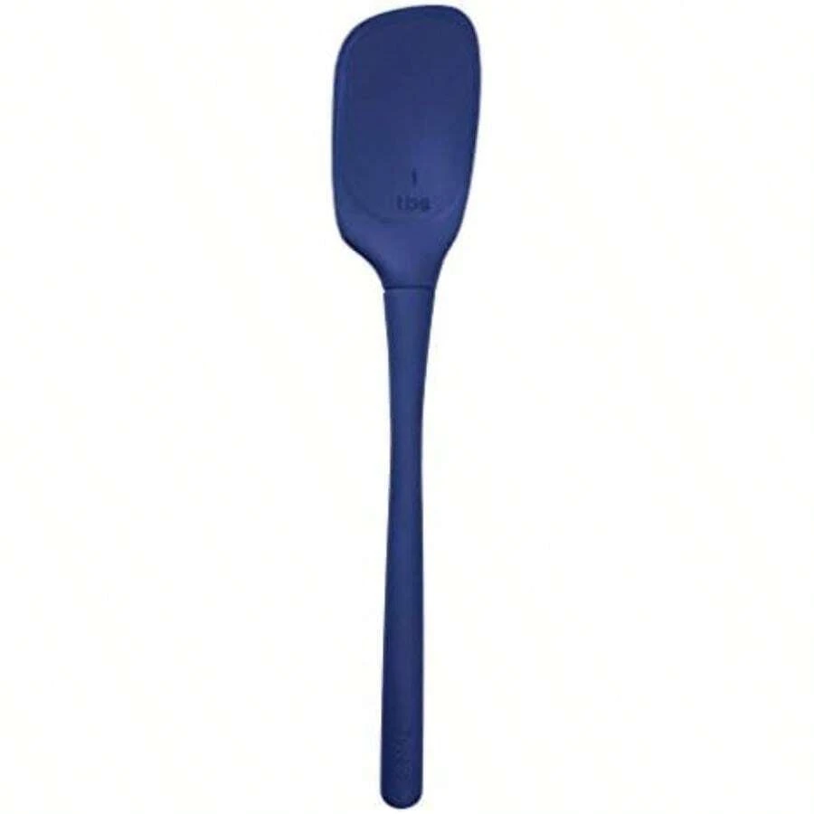 Tovolo Flex-Core - Cuchara profunda de silicona con cabeza en ángulo y marcado de medición, perfecta para cocinar y hornear, resistente calor y sin , apta para lavavajillas, color gris ostra(Spoon Índigo profundo) - Multicolor - Ver 1