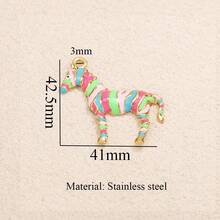 1 pieza Colgante de acero inoxidable con diseño de cebra y cachorro, versátil y de moda - 31 colgantes - Ver 15