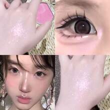 TOOTDODO 微闪粉/蜜桃色腮红膏，蜜桃光泽腮红，柔滑质地，持久水润自然光泽，适合日常可爱妆容和派对妆容，Y2K 美学玫瑰色调 - 彩色 - 查看 8