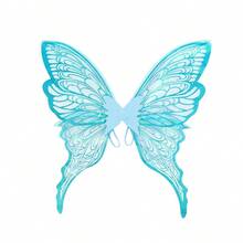1件/4件装仙女蝴蝶翅膀，嘉年华派对表演道具，闪亮蝴蝶翅膀婚纱天使翅膀，女士嘉年华服装配饰，金箔彩色翅膀花朵头箍精灵耳朵 - 彩色 - 查看 10