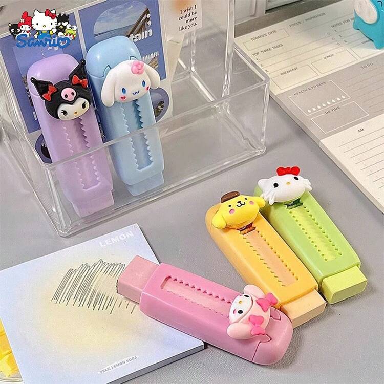 Back To School Essential! 1/5pcs Sanrio Character Set, Includes Kitty, Kuromi, Melody - ABS Material Anti-Pollution & Anti-Drop NS-Windnet, Scratch-Resistant, Less Dropping Resin Erasers, & Adorable Elementary School Stationery Gift Rewards - Multicolor - View 5