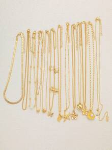 3/13pcs Elegant Faux Pearl Heart, Butterfly, Star, Moon, Seashell Chain Pendant Necklace Set For Women, Suitable For Dates, Parties, Galas, Celebrations, Birthdays, Everyday Wear