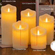 LED 大号塑料蜡烛，单支闪烁无焰蜡烛，户外防水无焰蜡烛，电池供电 LED 闪烁柱状蜡烛，长效塑料婚礼蜡烛，桌烛灯，万圣节、圣诞节、生日派对、节日、家居装饰 - 多色 - 查看 21