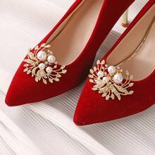 2 pezzi Decorazioni stile fatato per tacchi alti per mocassini/Mary Jane/scarpe da sposa, accessori fai-da-te per feste, occasioni formali e uso quotidiano, brillanti e accattivanti - Multicolore - Visualizzare 5