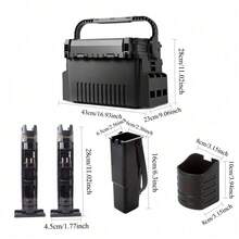 五合一多功能钓具盒套装，包含1个钓具盒、2个鱼竿架、1个钳子桶、1个杯架，采用安全锁设计，品质优良，适合狩猎和钓鱼爱好者，是父亲节的绝佳礼物，可用于存放钓鱼装备、户外用品、时尚收纳用品，结构坚固，是户外探险家、露营装备的理想之选，小巧便携，品质卓越，是户外爱好者的必备良品。