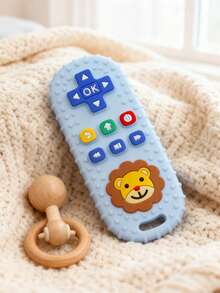 1pc TV Remote Control Teether Toy, Soft Silicone Chew Toy With Buttons, Comfortable Teething Toy Suitable For 3-6 Months Babies