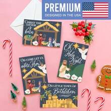 QY- Hadley Designs Christian Christmas Cards With Envelopes Religious - 54 Blank Religious Christmas Cards Nativity With Jesus Assorted Catholic Faith Bible Verse Merry Xmas Card Bulk Designed In USA -0085 - 如圖 - 查看 3