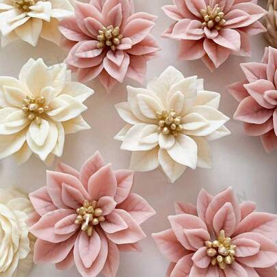 1pc Christmas Flower Silicone Mold, DIY Ivy Leaf Shaped Resin Tool, Candle, Wax, Plaster Mold Decor Tool, Suitable For Birthday, Valentine's Day, Mother's Day, Wedding, New Year, Christmas Decoration