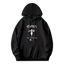 Elvira, Mistress Of The Dark Purple Bats And Coffin Pullover Hoodie,Soft And Breathable Fabric, Loose Style, Perfect For Concerts And Hiking Trips - 款式22 - 查看 1