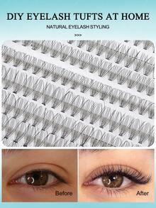 240PCS Cluster False Eyelashes Individual Eyelash Extensions, D Curl, 10-16mm DIY Eyelash Extension Set, 10D+20D+30D Waterproof False Eyelashes, Natural Lengthening & Super Voluminous & Flowy & Ultra Soft & Lightweight Reusable Segment Lashes, With Eyelash Glue And Tweezers, Skin-Friendly, Enlarges Eyes - White - View 11