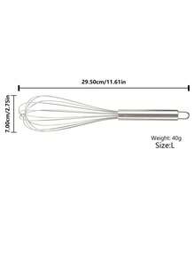1入組不銹鋼打蛋器廚房用日常銀色長柄打蛋器 - 銀色 - 查看 8