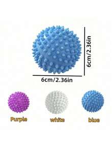 5个装 HOUTINKY 可重复使用洗衣烘干球 - 柔软洗衣球，可用于衣物柔顺、除皱和烘干，蓝/白/紫三色可选，PVC材质，化学柔顺剂替代品，洗衣烘干球，洗衣辅助用品，光滑洗衣球，柔韧洗衣球 - 彩色 - 查看 7