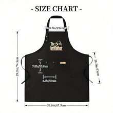 1 Piece BBQ Master Printed Apron - High-Quality Polyester Material, Adjustable Shoulder Straps, Multi-Pocket Design - Essential For Home Cooks And Professional Chefs, Durable Material, Fun Patterns, Cooking Protection, Sturdy Structure, Essential For Baking And BBQ - AZX0001 - 查看 4