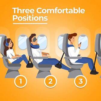 Reposapiés colgante de viaje, equipado con correas ajustables, multifuncional para viajes, silla de hamaca portátil para descansar los pies para oficina, hogar, exterior, reposapiés, accesorios de viaje cómodos para muebles, reposapiés de avión