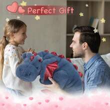 Christmas Gift,35.4in Dragon Plush,Peluche, Plushie, Dragon Stuffed Animal, Kids Toys, Christmas Gifts ,Dragon Plush Toys Pillows For Boys,Girls And Adults,Stocking Stuffers, Great Gifts - Màu xanh lam - Xem 5