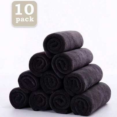 Set de 5 piezas/10 piezas de toallas de mano absorbentes de microfibra súper suaves de 25*25cm, versátiles, para hotel/cocina, toallas de baño, paños de limpieza multiusos de color blanco