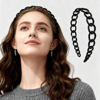 Elegant Chain Design Office Lady Headband, Stylish & Lightweight Hair Accessory