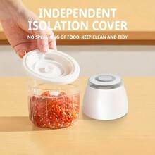 11.83oz Portable Electric Food Chopper & Blender - Mini Wireless USB Handheld Garlic Slicer, Suitable For Vegetables, Ginger, Fruits, Chili Peppers And Meats