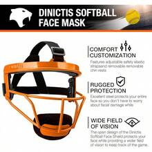 Baseball And Softball Facial Protection - Vibrant Orange - View 5