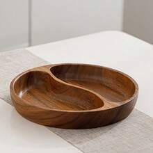 1个优雅椭圆形木质托盘 | 可微波炉加热，多功能，适用于沙拉、甜点、水果、坚果和零食，抛光表面 - 适合厨房装饰和桌面摆放，圣诞限量版 - 1件 - 查看 3