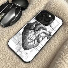 Funda de Teléfono Diseño de Anatomía de Corazón Humano Blanco para Modelos de  y  Adecuada para Todas las Estaciones Opción de Regalo Ideal - Negro - Ver 5