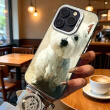 Funda de Teléfono con Estampado de Perro Blanco para Modelos de  y  Adecuada para Todas las Estaciones Opción de Regalo Ideal - Plateado - Ver 6