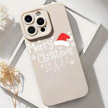 2026 nueva funda de teléfono mate, funda de teléfono diseño de gorro de Papá Noel, copos de nieve y corazón para iPhone 17 14 13 12 11 Pro Max Se  Galaxy S23 S22 S21 S20 Note 20 10, regalo de pareja para él y ella, presente de vacaciones - Blanco antiguo - Ver 6