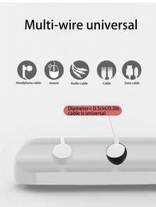 5-Hole Self-Adhesive Silicone Desktop Cable Organizer, Data Cable Management Holder Clip - Multicolor - View 6