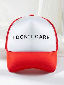 1pc Unisex Outdoor Casual Fashion Breathable Adjustable Size Sun-Shading Trending Slogan Printed Sponge Mesh Baseball Cap, Trucker Hat, Dad Hat, Suitable For Daily Matching, Versatile - A - View 23