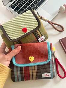 1个大容量便携式化妆品及杂物网格收纳袋，糖果系列迷你卫生巾收纳袋，多功能便携式收纳袋