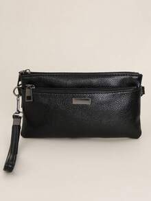 Metal Decor Lightweight Modern Business Credit Card ID Card Cash Business Casual Teacher's Day Teacher Gifts Work Business Commute Travel Holiday Office Vacation For Anniversary For Couple For Birthday Gift On Valentine Day For Gift For Lady For Female White-Collar Workers Gift For Women Wallet Purse Wallet Long Wallet Wristlet Wallet - Black - View 7